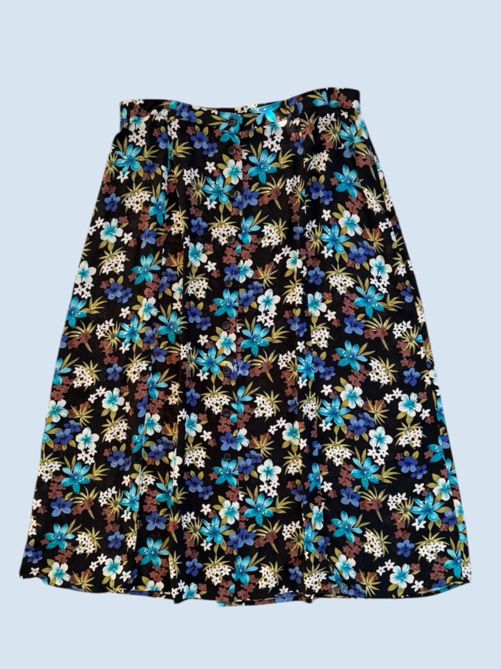 Sag Harbor Multi-Color Floral Button-Front A-Line Maxi Skirt ~ Women’s Small